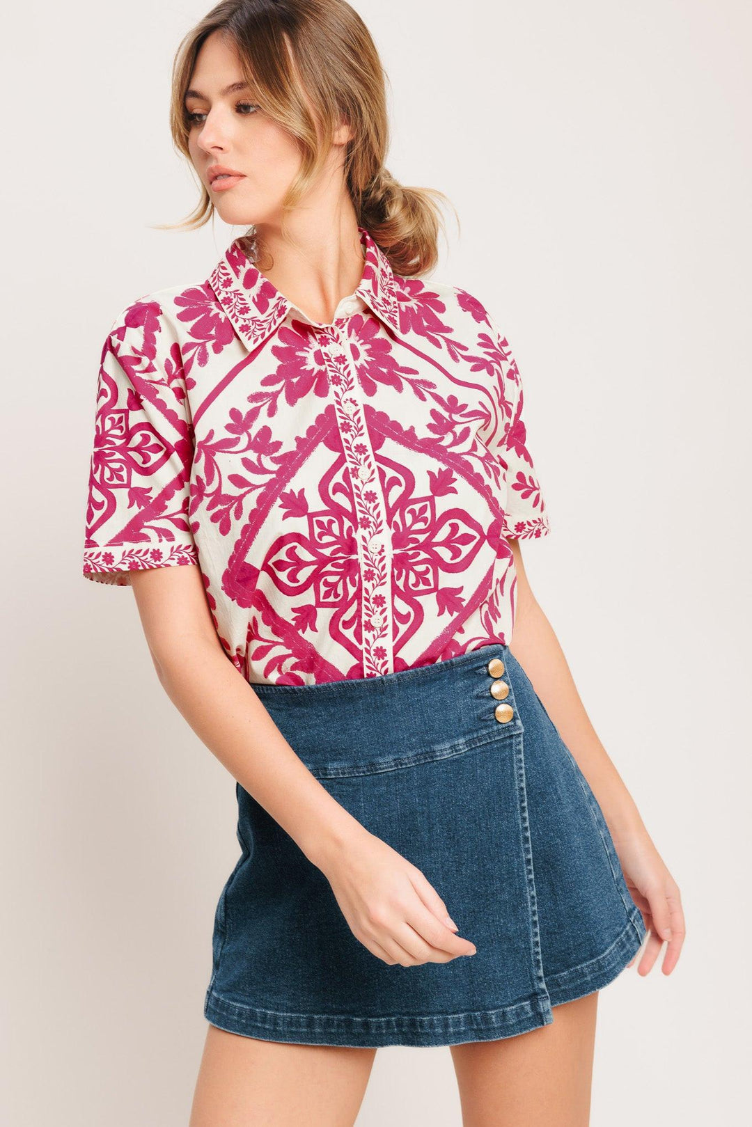WEEKDAY WRAP WOVEN TOP