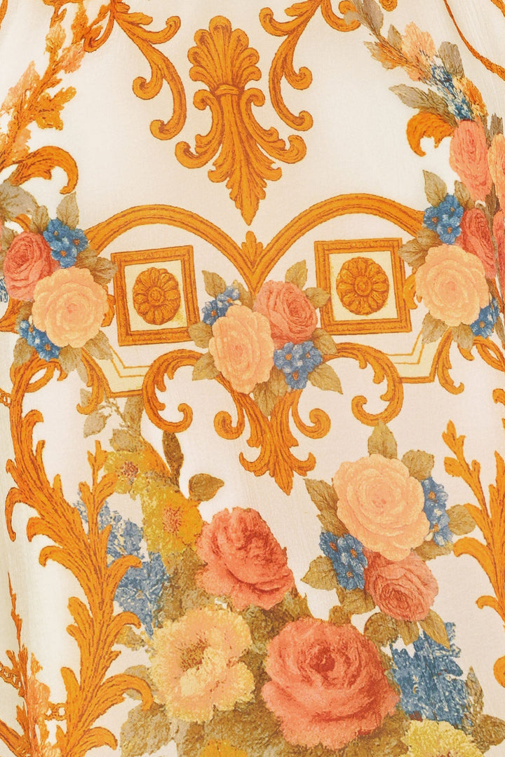 ANTIQUE BLOOM WOVEN HALTER TOP