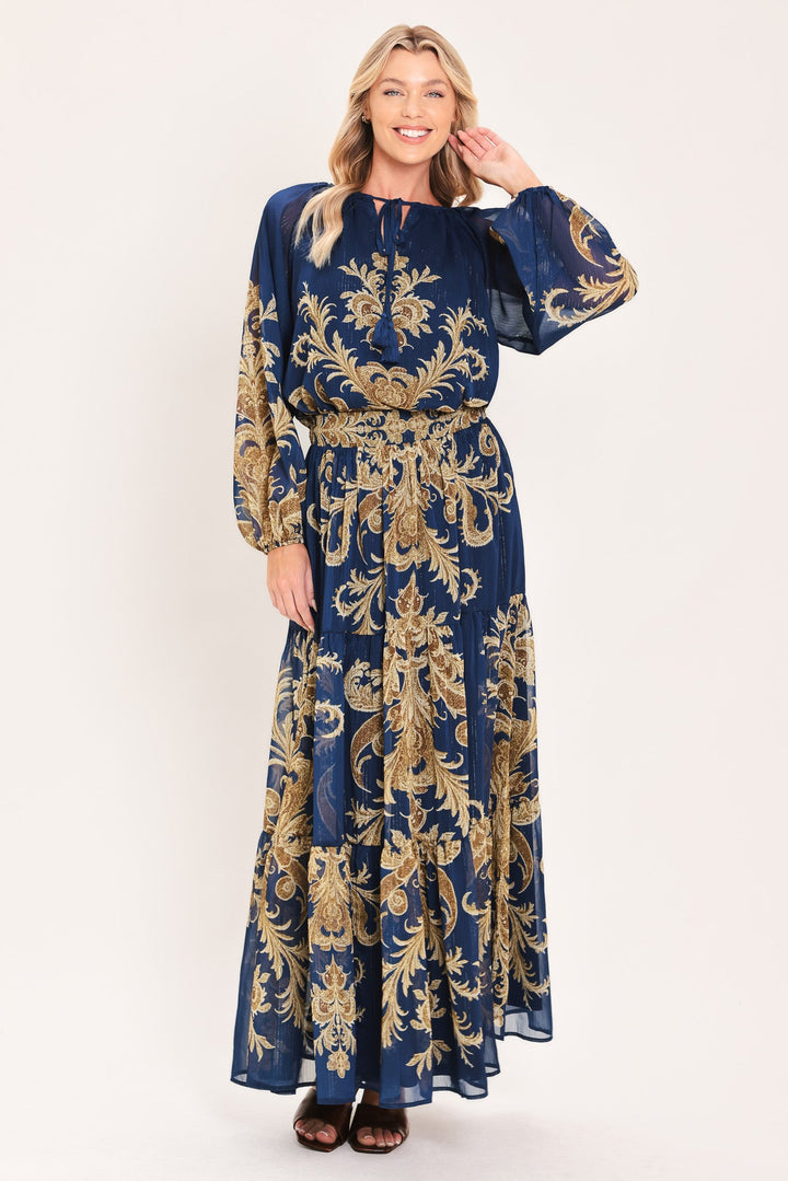 MIDNIGHT HERITAGE FLOW WOVEN TOP