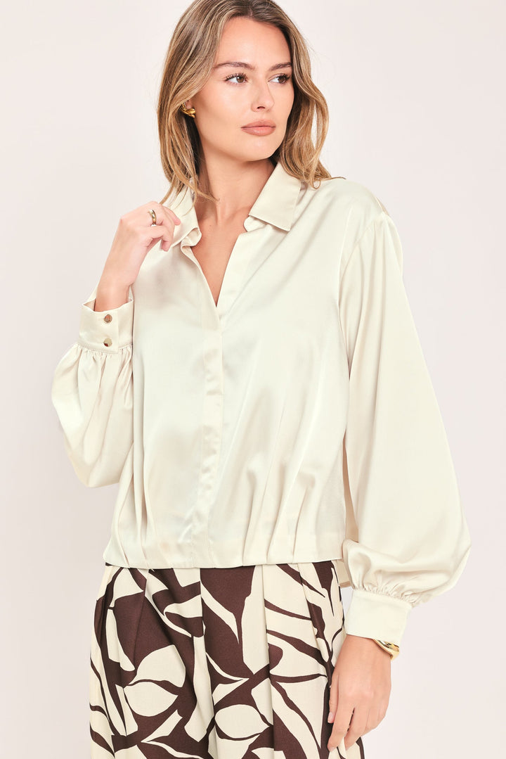 CANDLELIGHT COLLAR GRACE WOVEN TOP