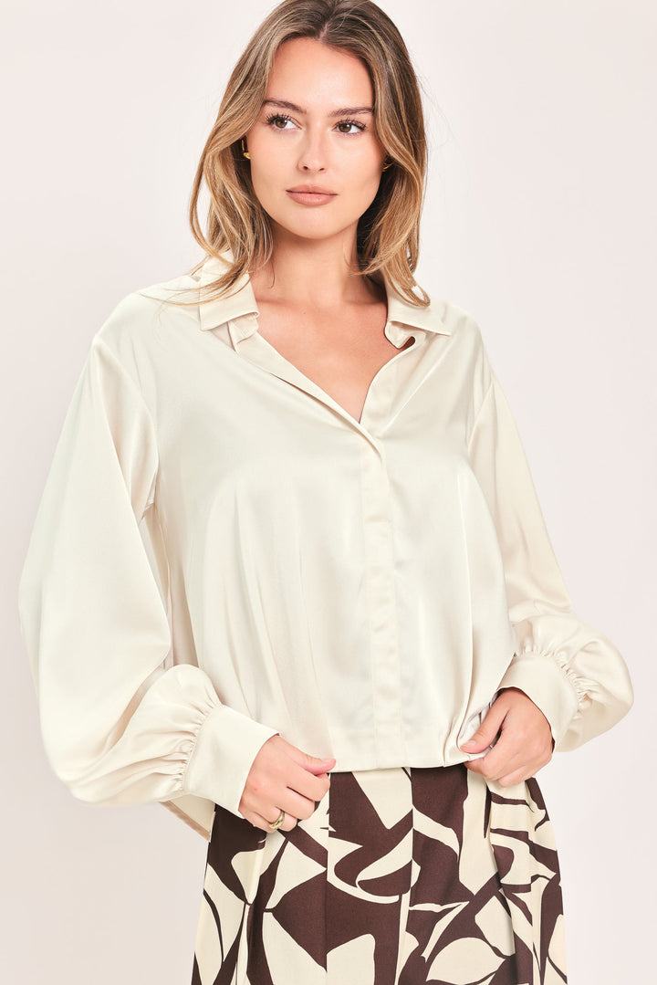 CANDLELIGHT COLLAR GRACE WOVEN TOP