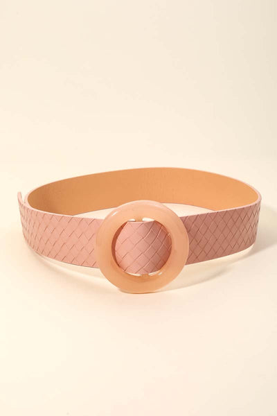 Buckle Me Beautiful Blush Faux Leather Belt - Sybaritic Bags & Clothing