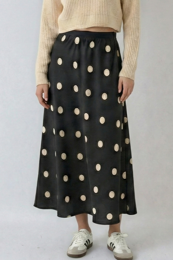Vintage Polka Dot Midi Skirt
