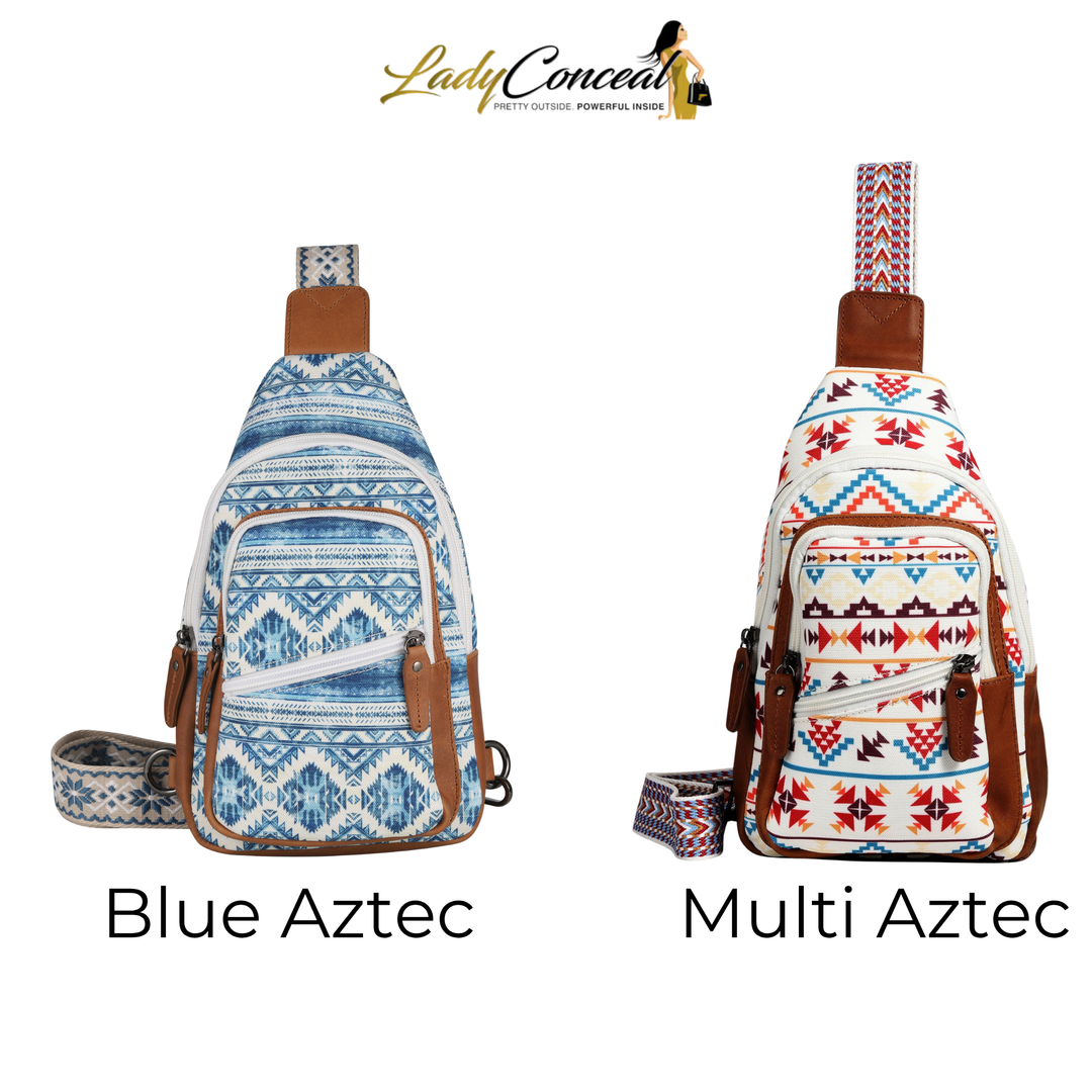 Concealed Carry Aztec Indie Canvas Sling by DS Conceal