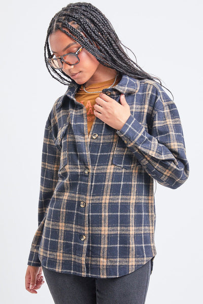 Women's Oversized Plaid Flannel Shacket