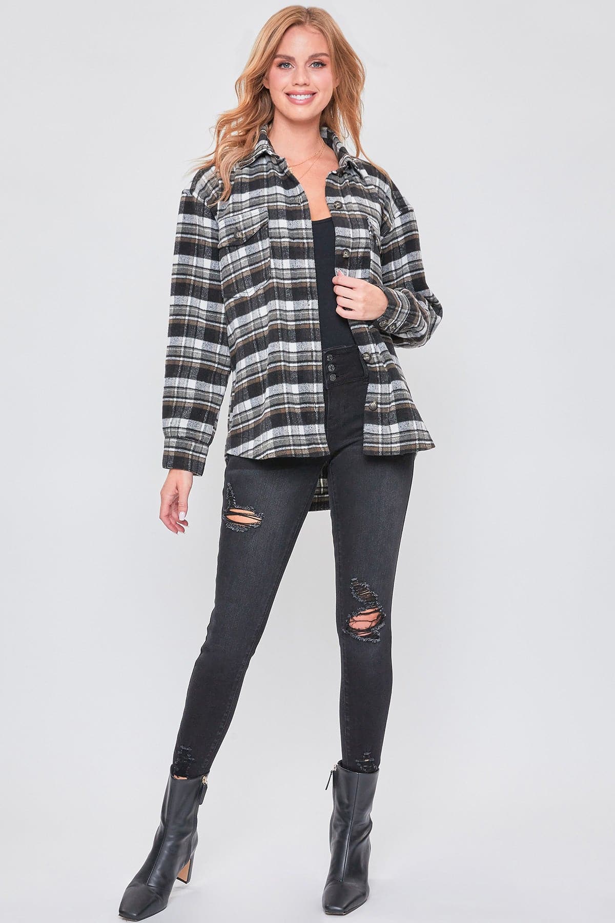 Women's Oversized Plaid Flannel Shacket