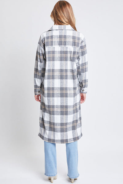 Women's Plaid Shacket Long Duster