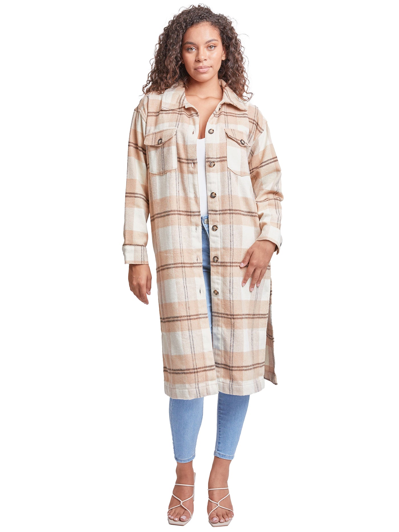 Women's Plaid Shacket Long Duster