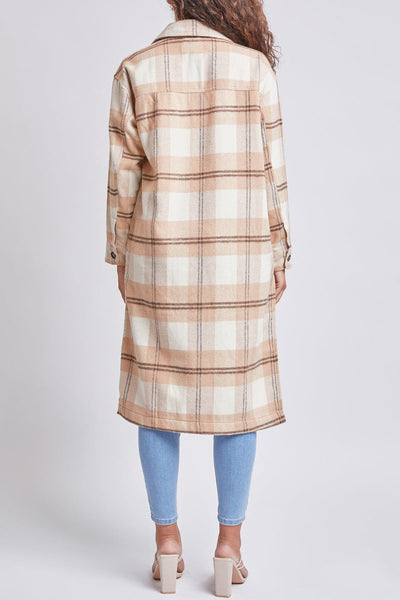 Women's Plaid Shacket Long Duster