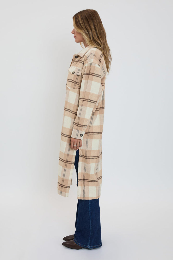 Women's Plaid Shacket Long Duster