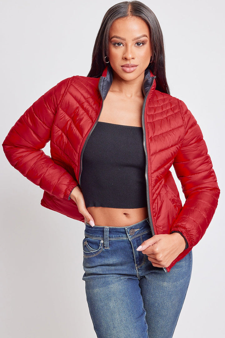 Women's Winter Reversible Fitted Puffer Jacket