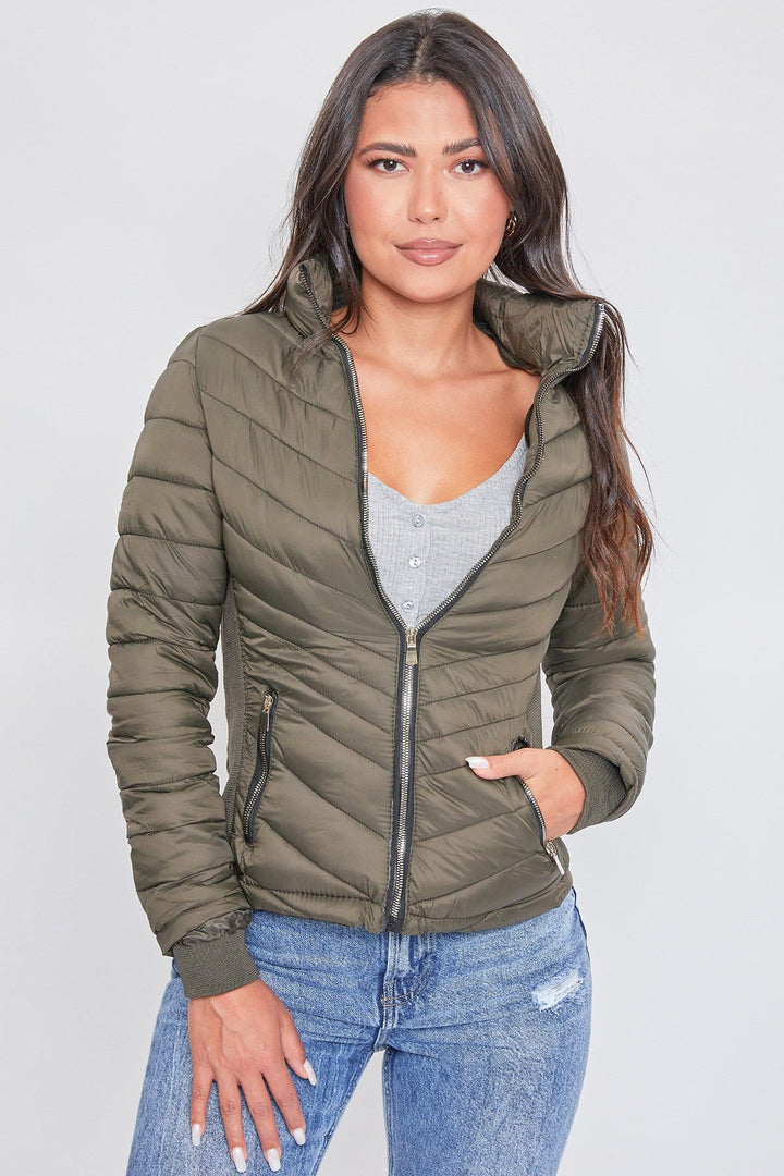 Puffer Jacket With Sherpa Fur Hoodie