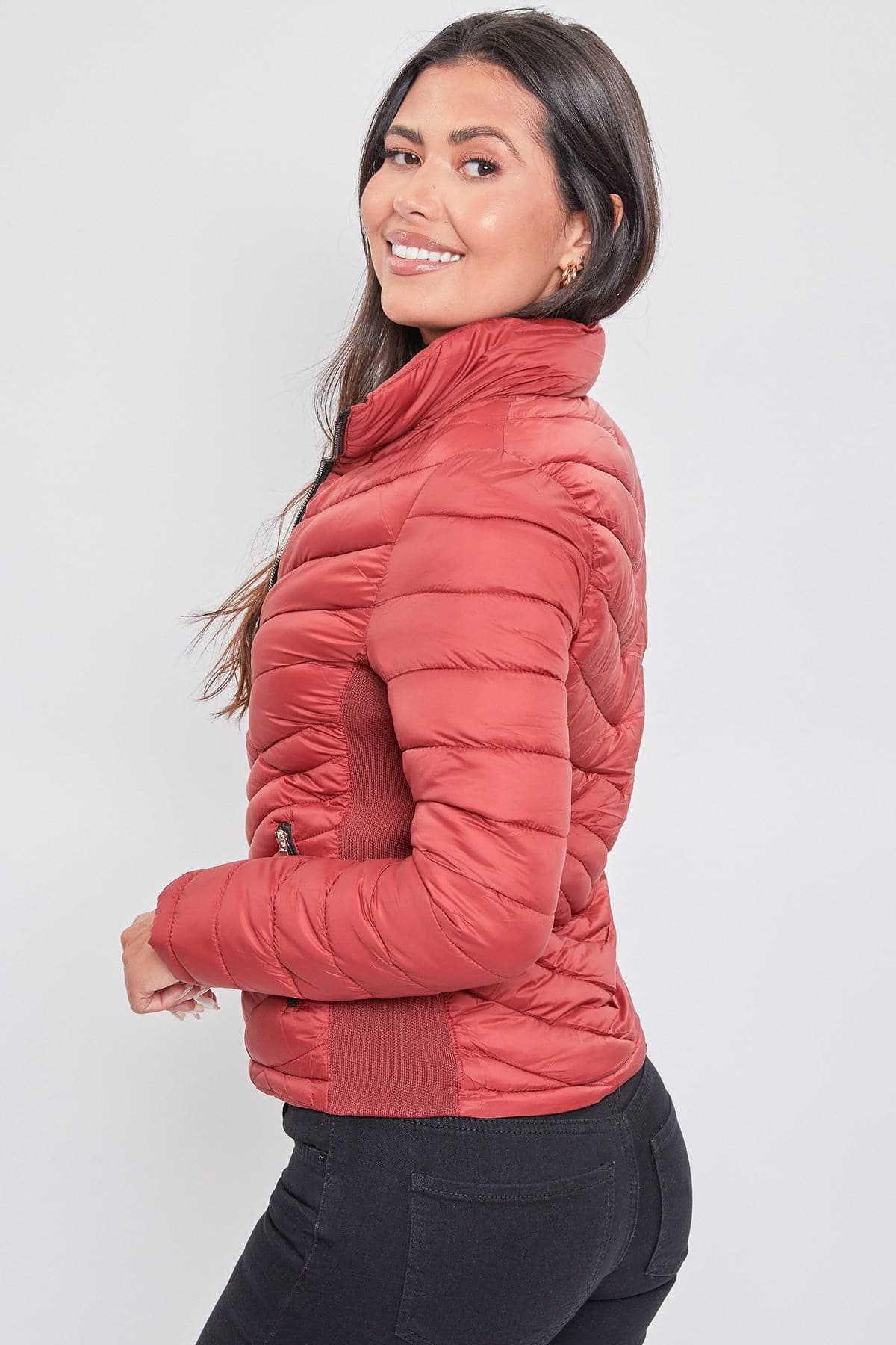 Women's Winter Puffer Jacket With Sherpa Fur Hoodie