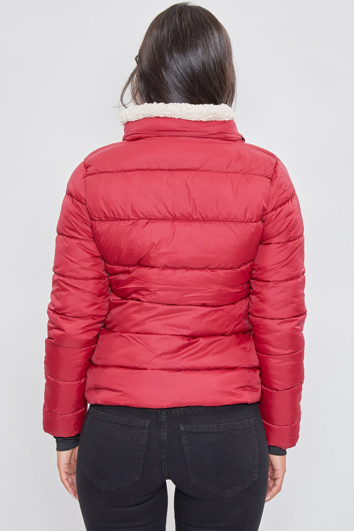Jacket Puffer With Sherpa Fur Hoodie