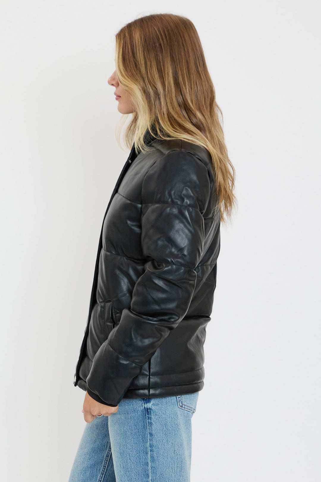 Pleather Puffy Jacket