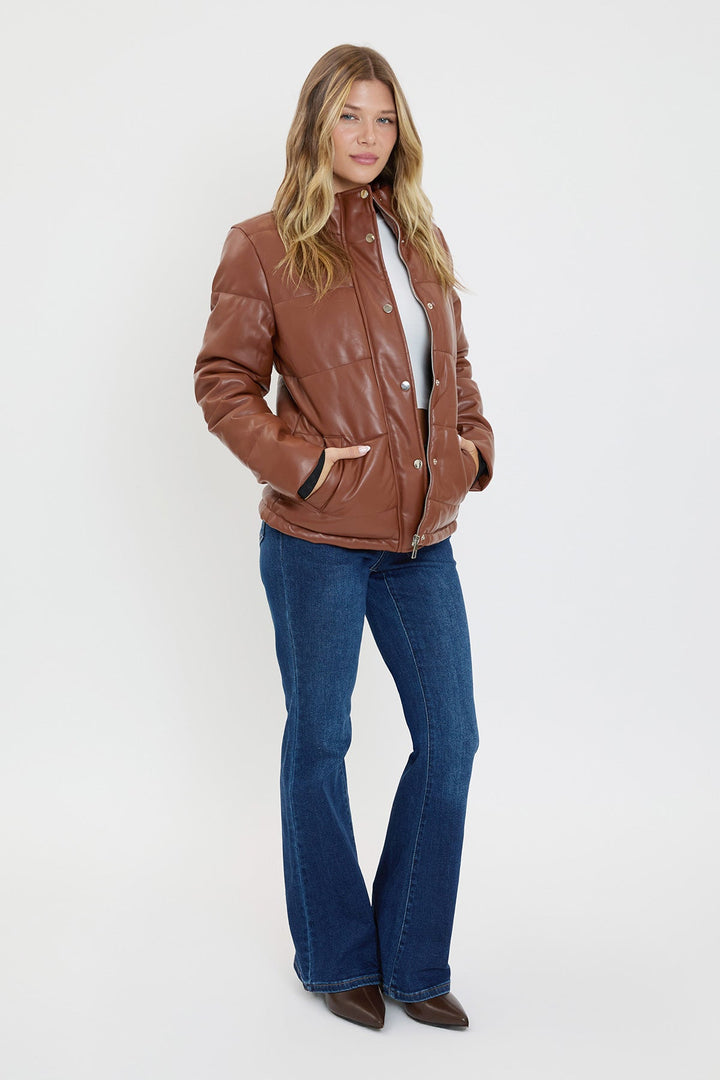 Pleather Puffy Jacket