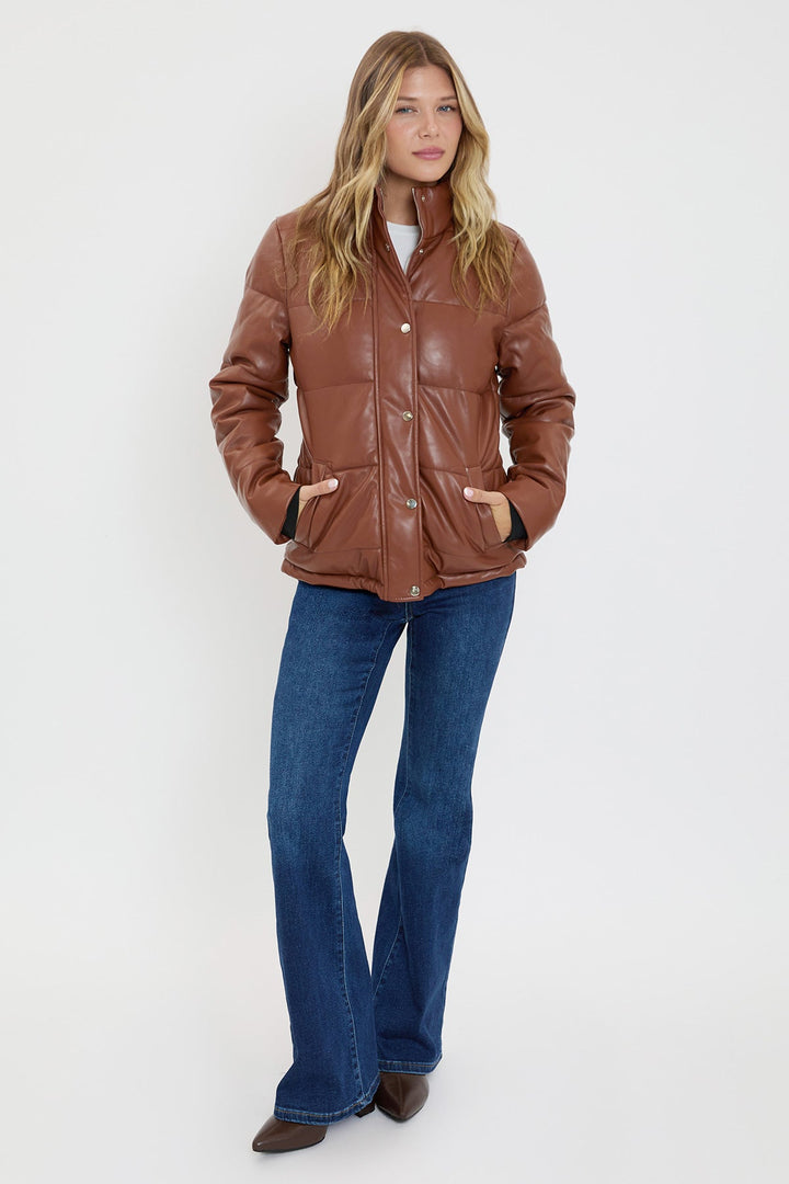 Pleather Puffy Jacket