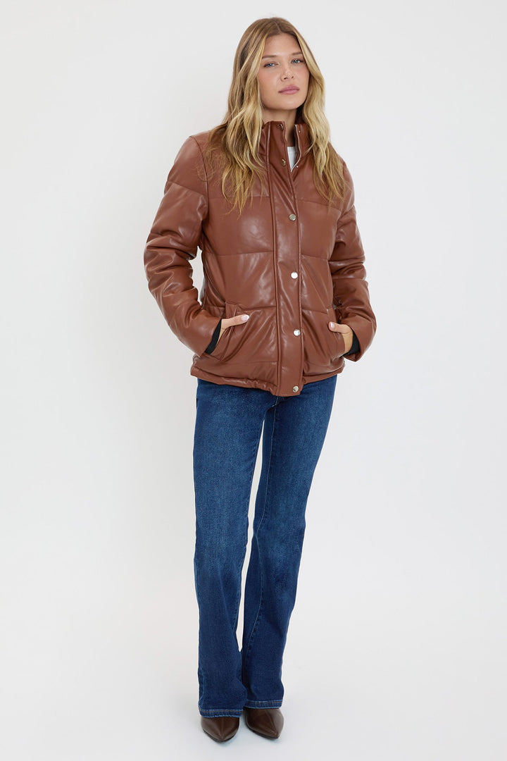 Pleather Puffy Jacket