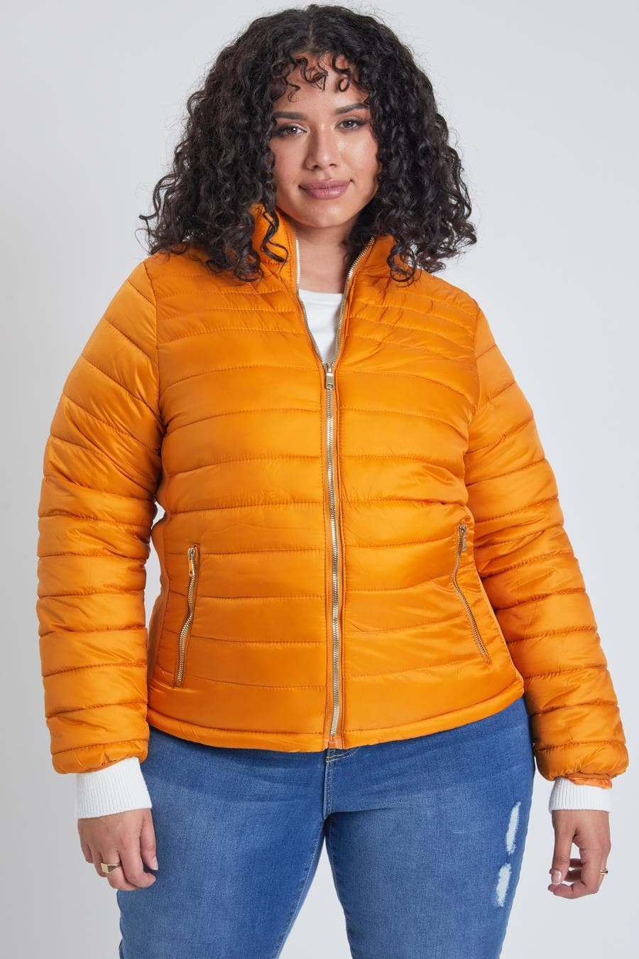 Women's Plus Winter Fitted Puffer Jacket