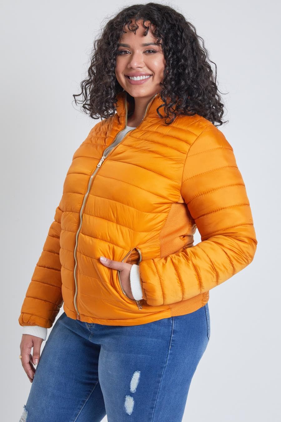 Women's Plus Winter Fitted Puffer Jacket