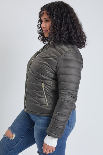 Women's Plus Winter Fitted Puffer Jacket