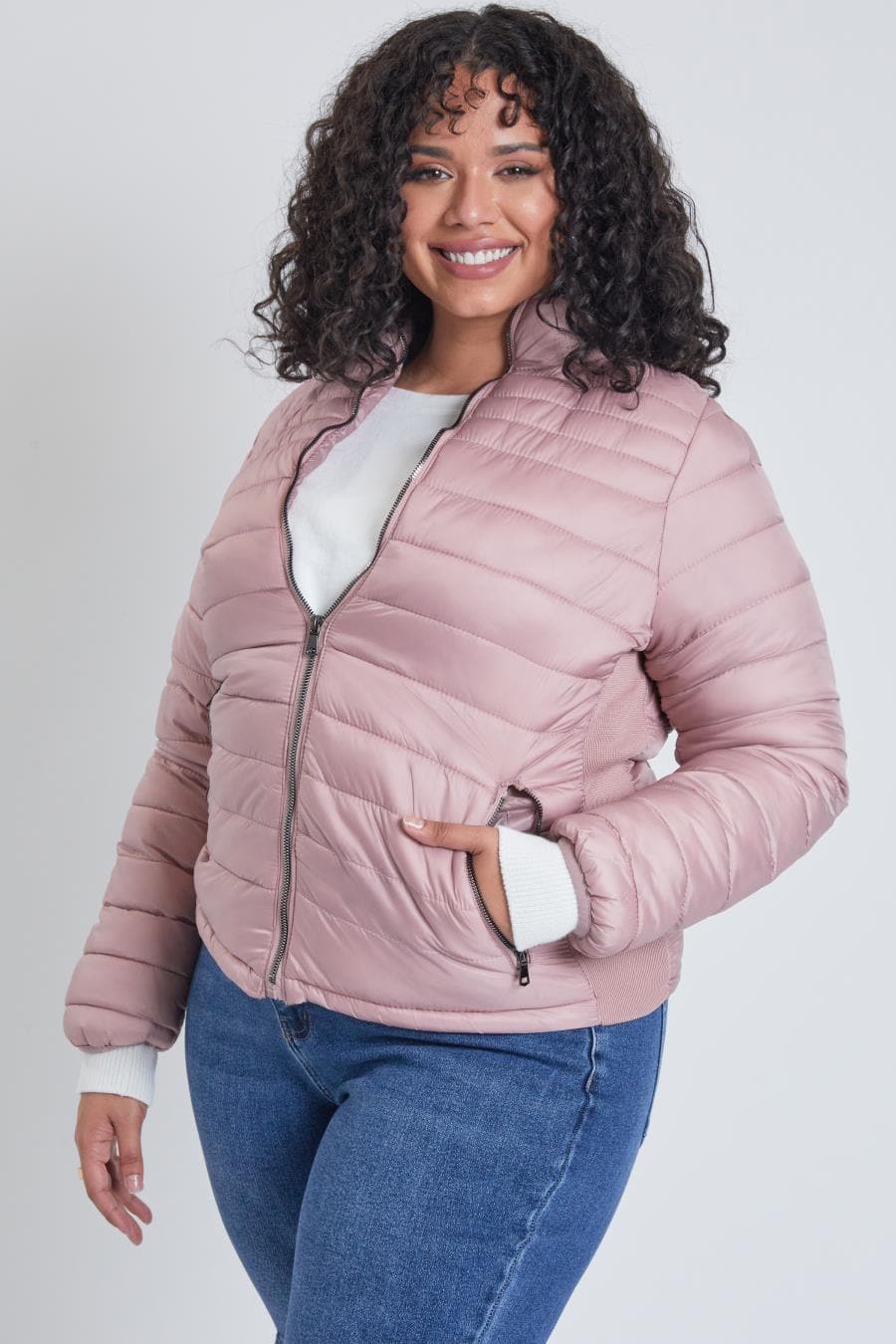 Women's Plus Winter Fitted Puffer Jacket