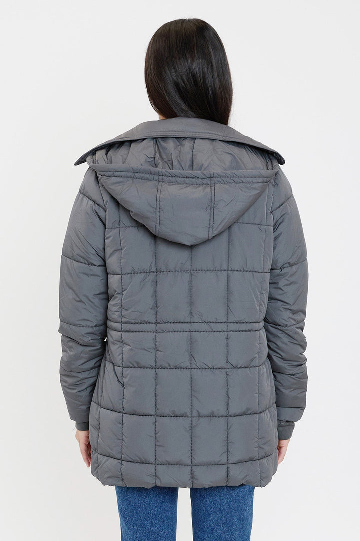Detailed Snap Puffer Jacket