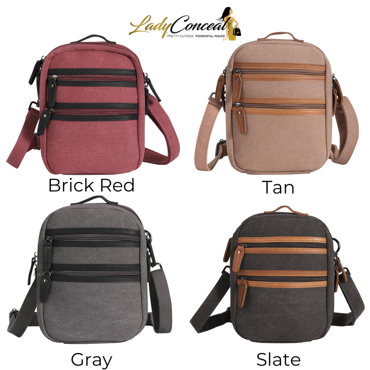 Concealed Carry Unisex Jax Canvas Crossbody by DS Conceal