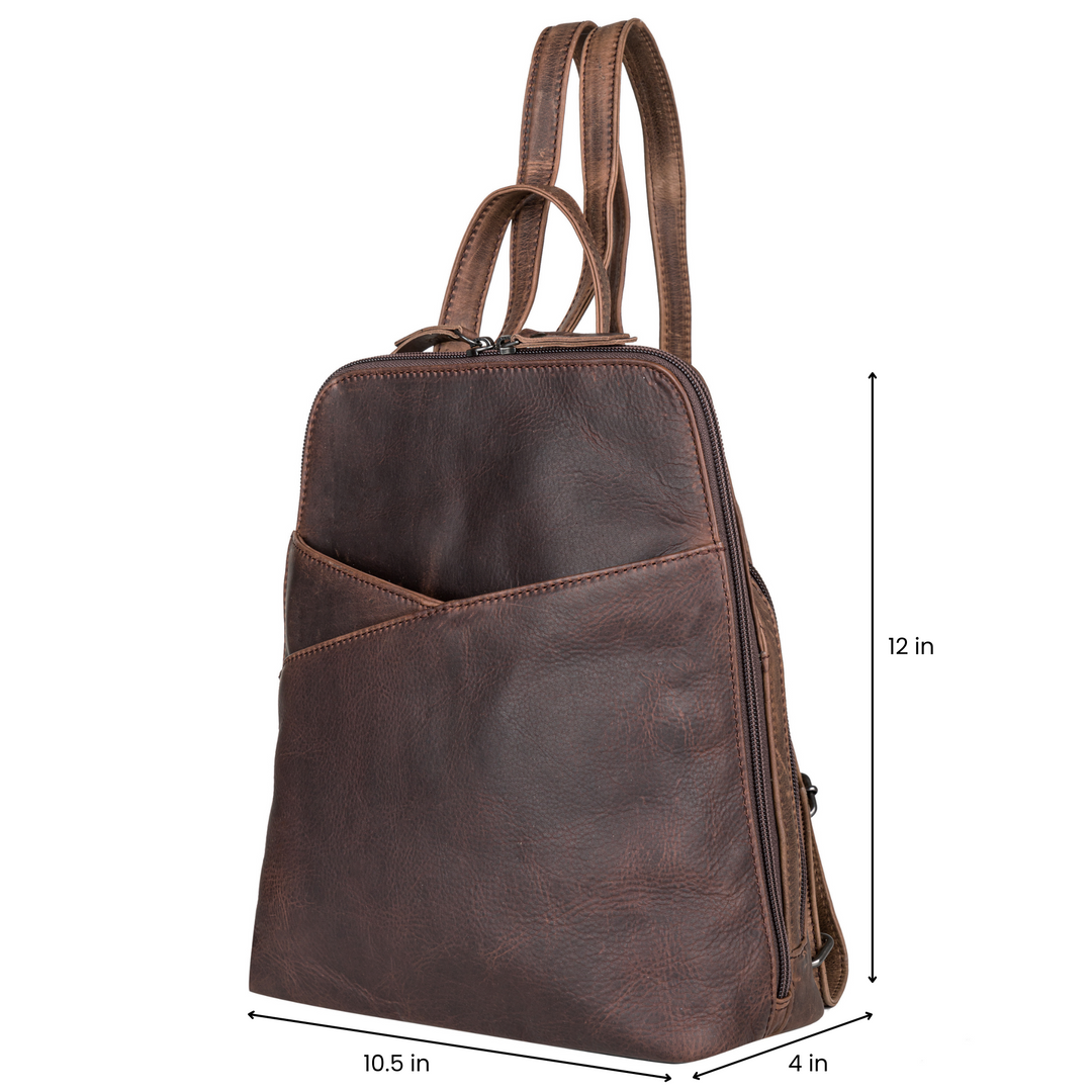 Concealed Carry Jayden Leather Backpack by Lady Conceal