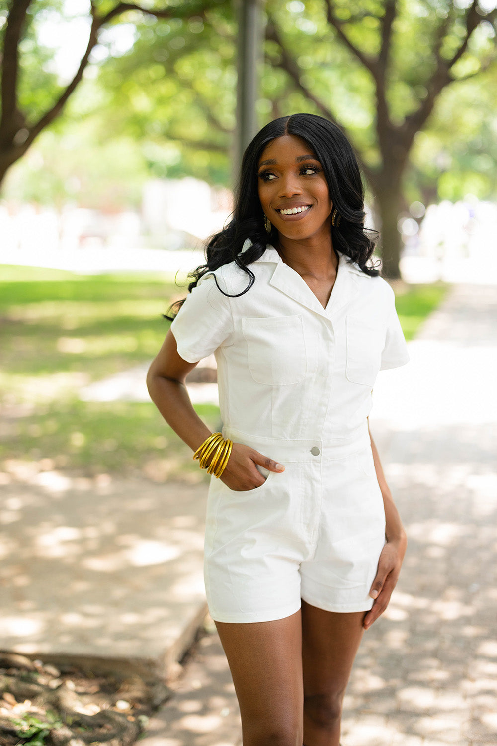 Jessie Crystal Fringe Romper - White