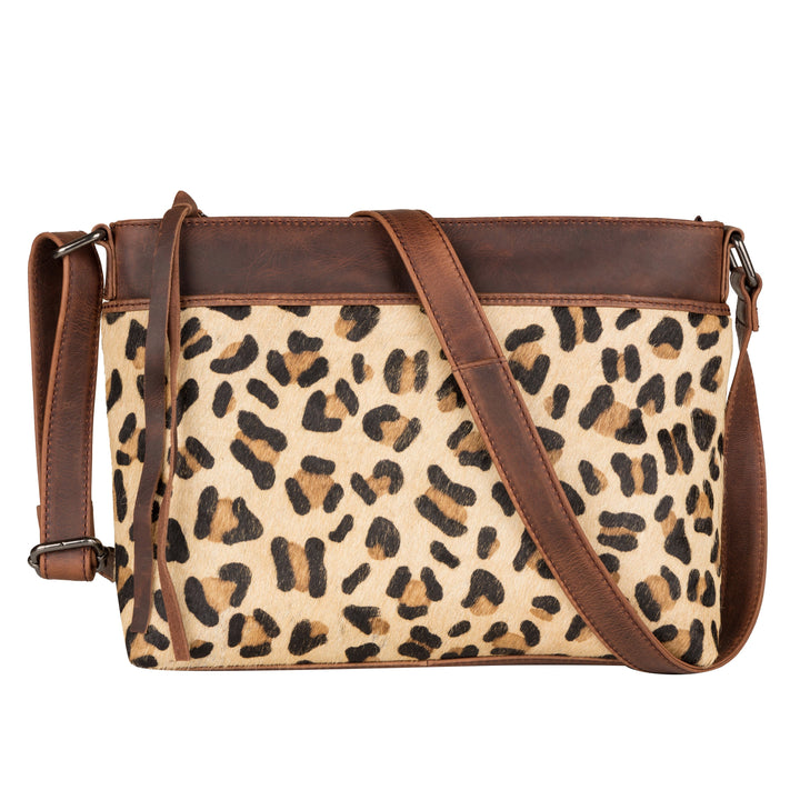Concealed Carry Josie Genuine Leather Hair-on Leopard Print Crossbody by Lady Conceal