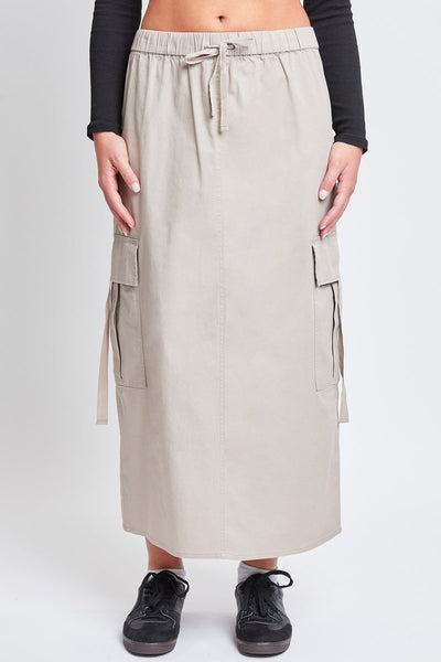 Women’s Poplin Maxi Drawcord Cargo Skirt