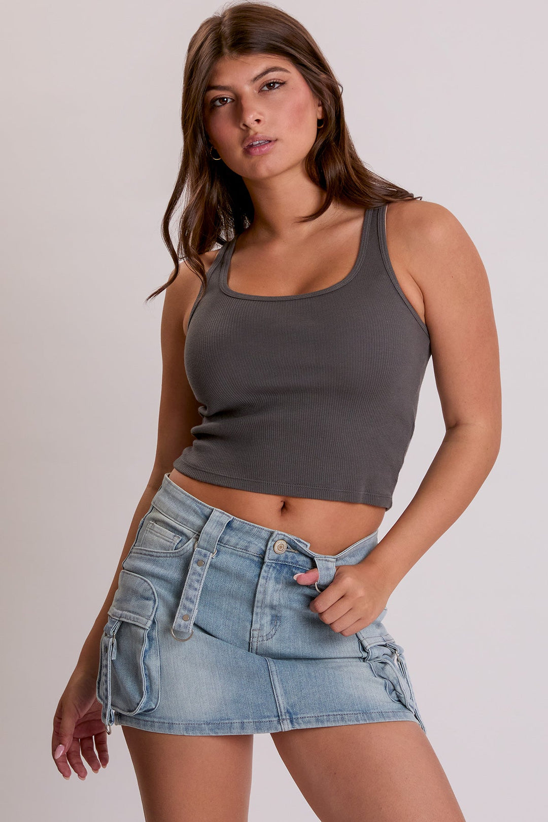 Women's Mini Cargo Skirt with Straps