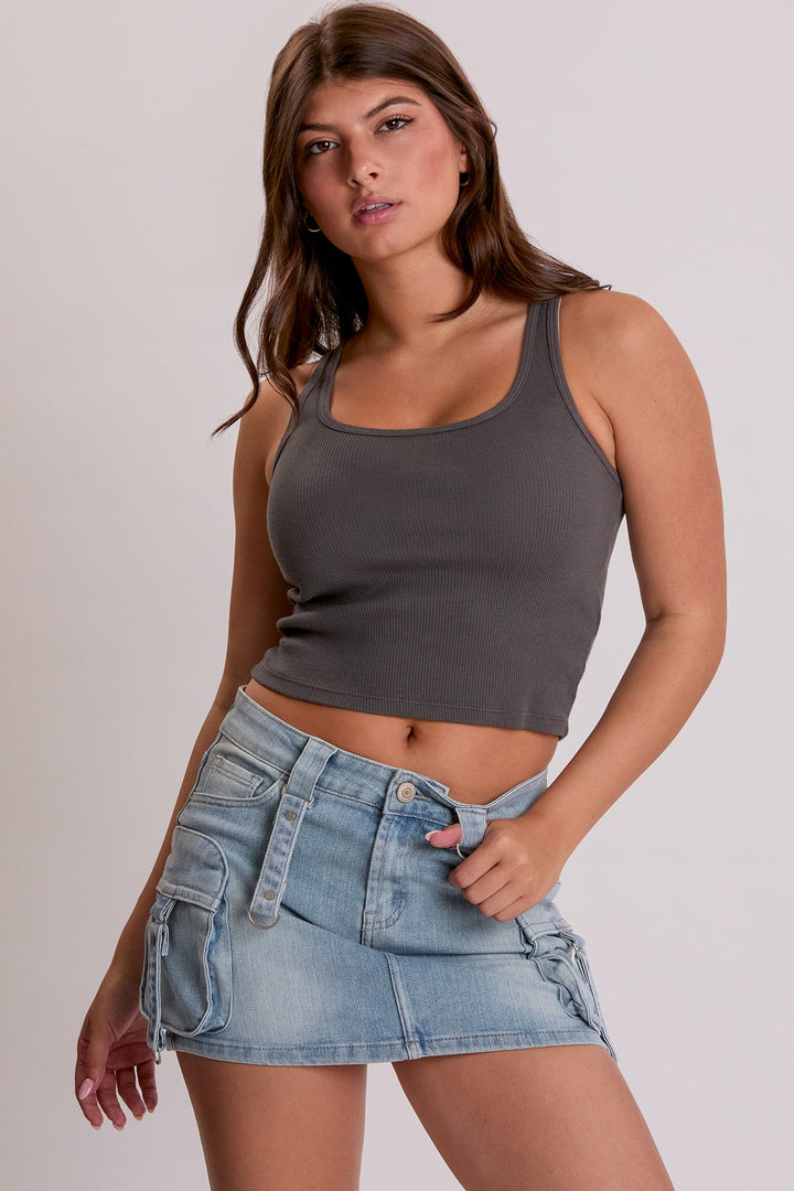 Women's Mini Cargo Skirt with Straps