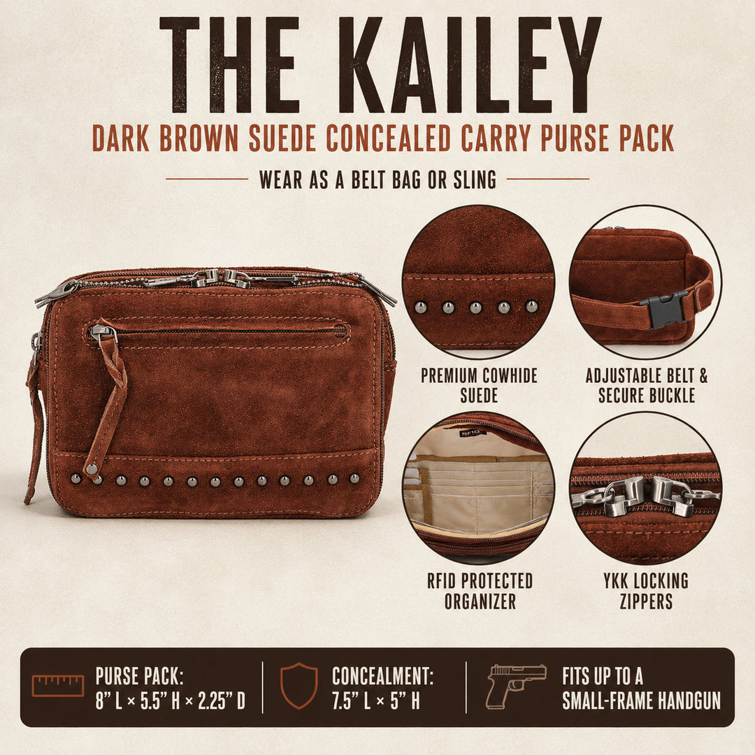 Concealed Carry Kailey Leather Fanny Pack/Sling by Lady Conceal