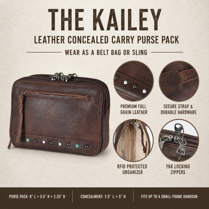 Concealed Carry Kailey Leather Fanny Pack/Sling by Lady Conceal