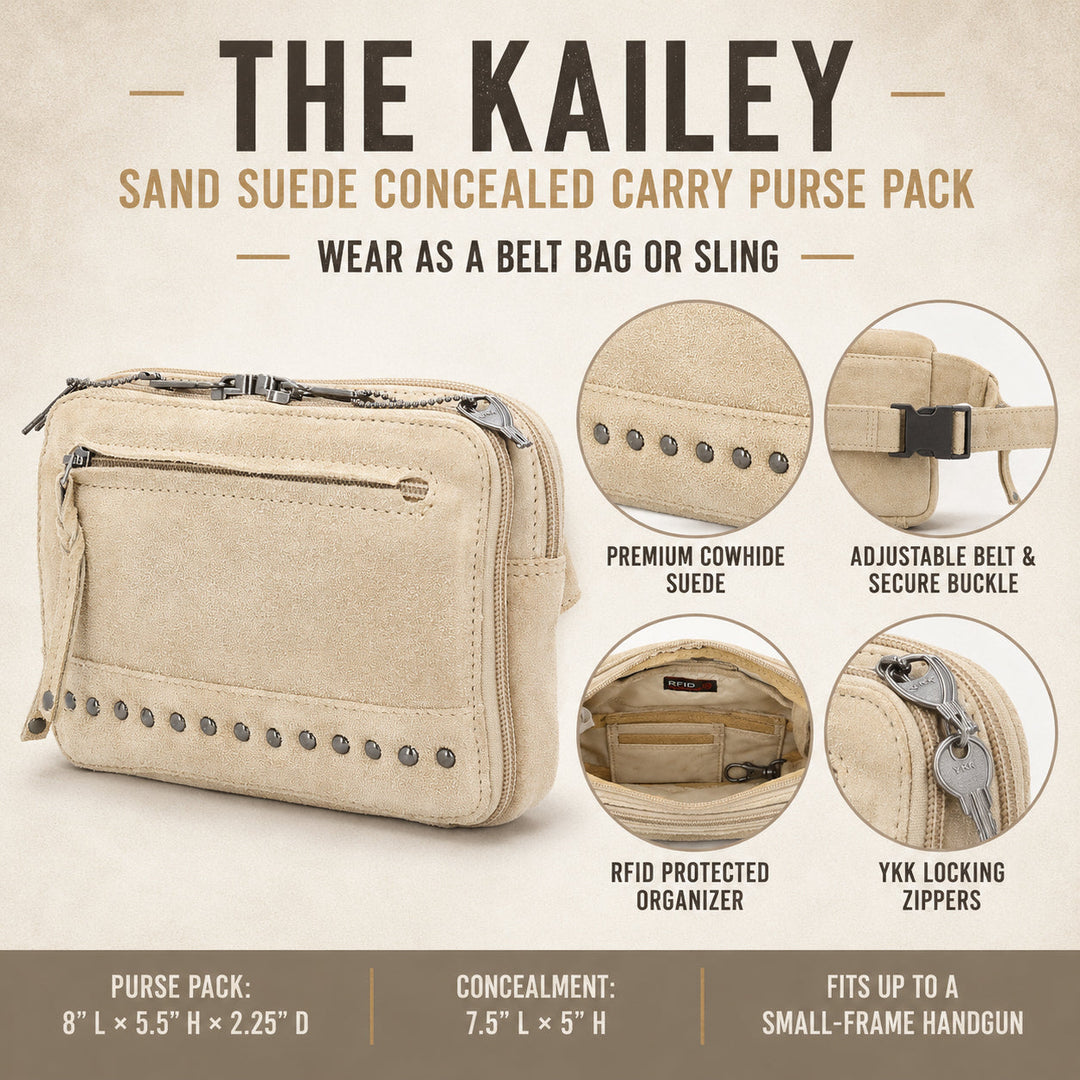 Concealed Carry Kailey Leather Fanny Pack/Sling by Lady Conceal