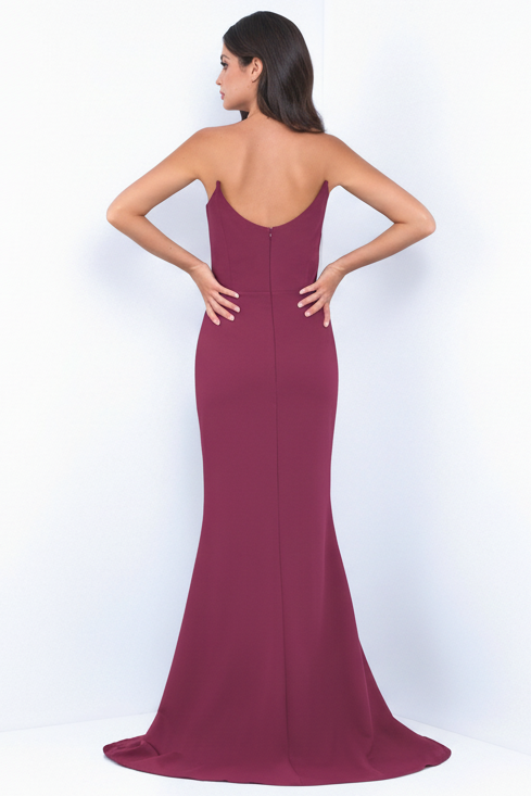 Daris Gown - Berry - Cat-Eye Scoop Neckline Dress