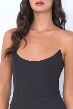 Daris Gown - Black - Cat-Eye Scoop Neckline Dress