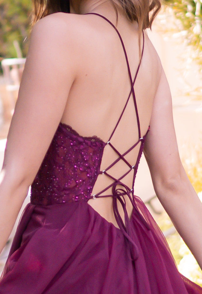 Dani Gown - Mulberry - Lace &amp; Tulle A-line Dress