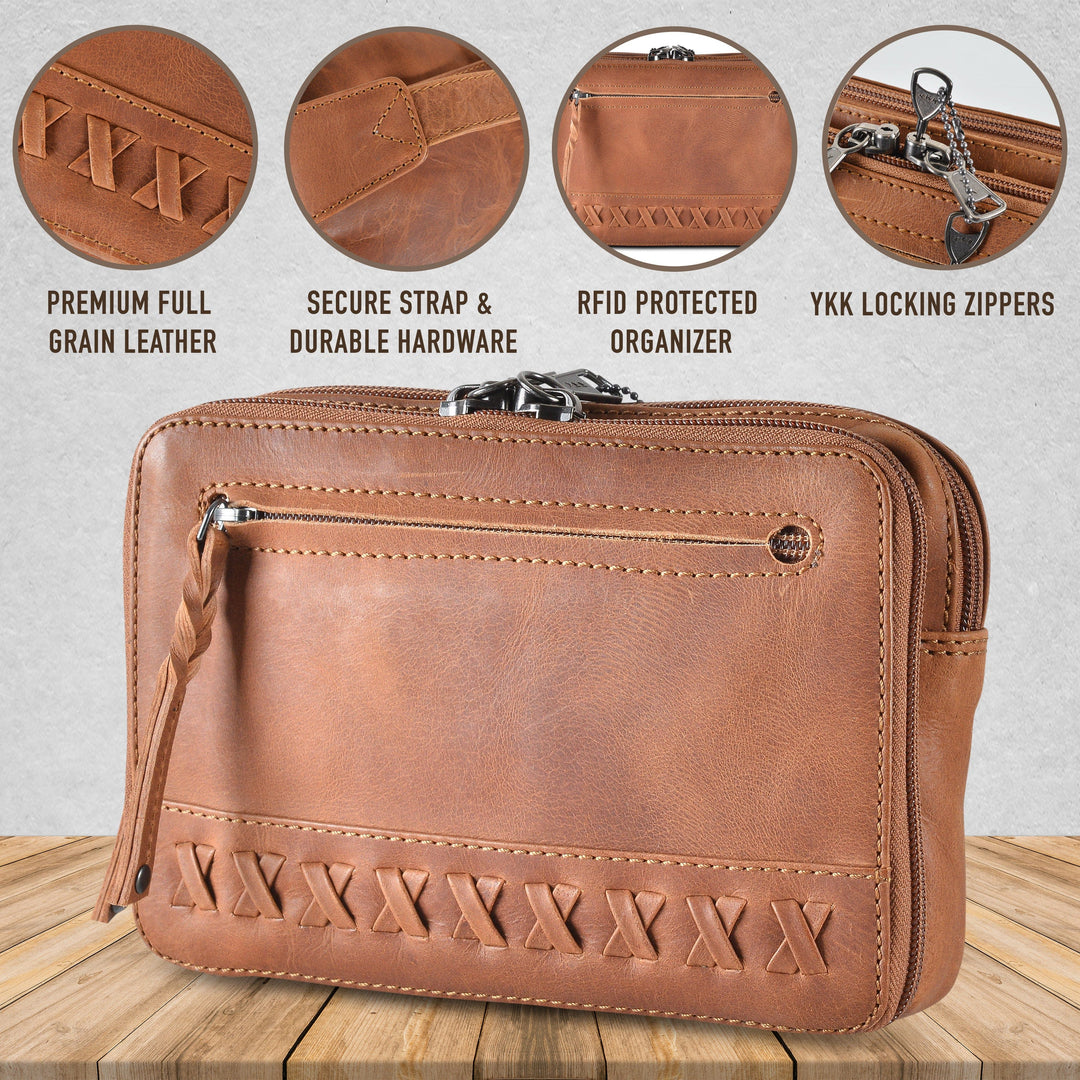 Concealed Carry Kailey Leather Fanny Pack/Sling by Lady Conceal