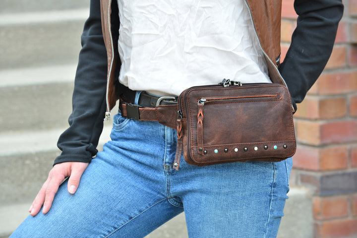 Concealed Carry Kailey Leather Fanny Pack/Sling by Lady Conceal