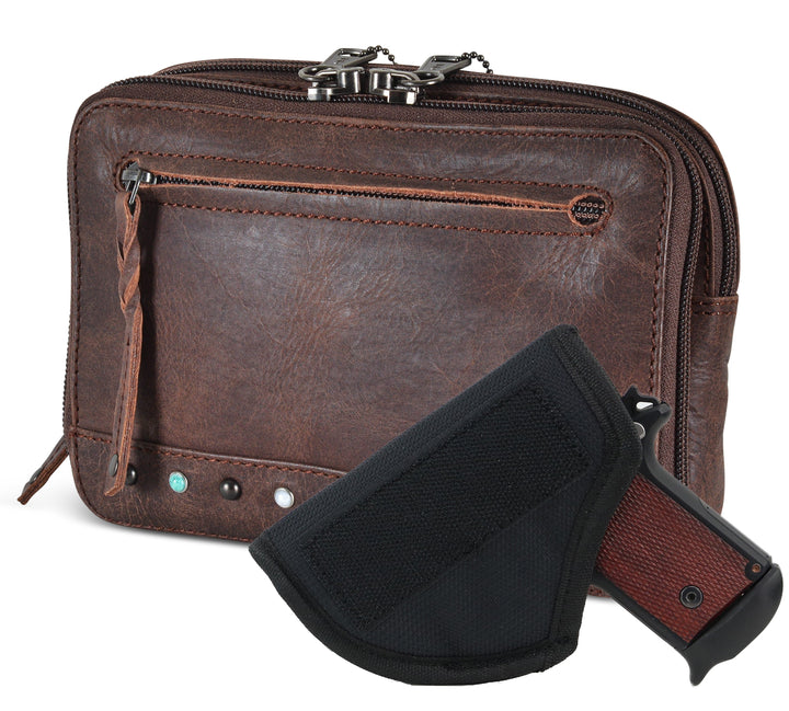 Concealed Carry Kailey Leather Fanny Pack/Sling by Lady Conceal