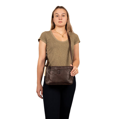 Concealed Carry Leah Buffalo Leather Crossbody w/Wallet by Lady Conceal