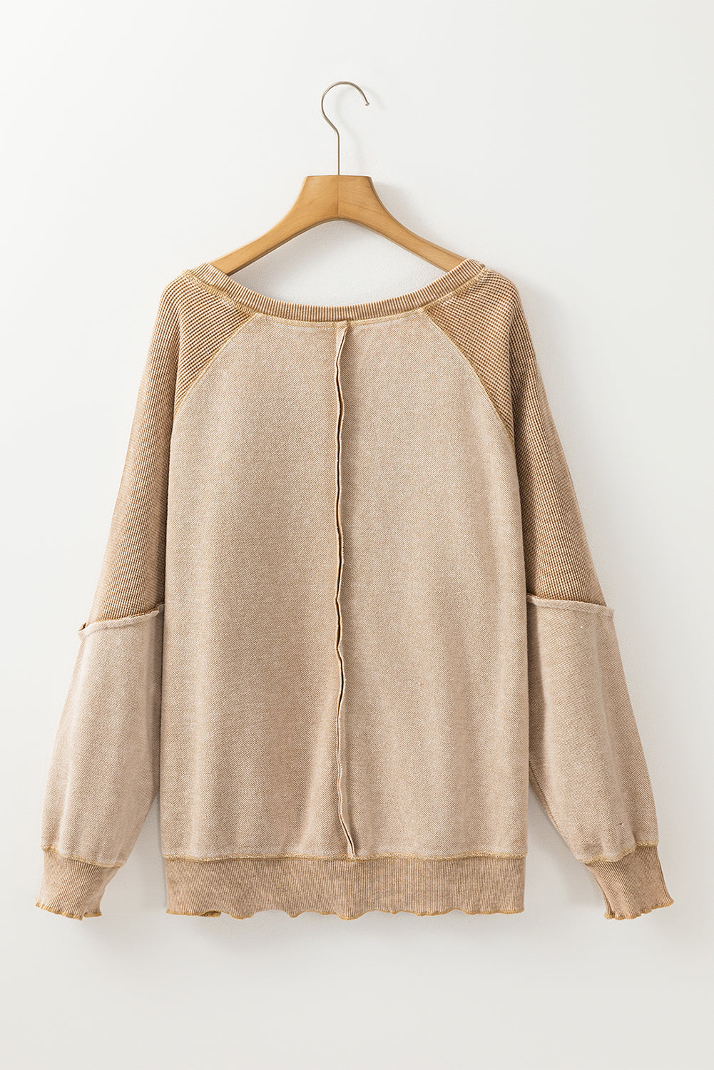 Jolie Waffle Exposed Seam Raglan Sweatshirt