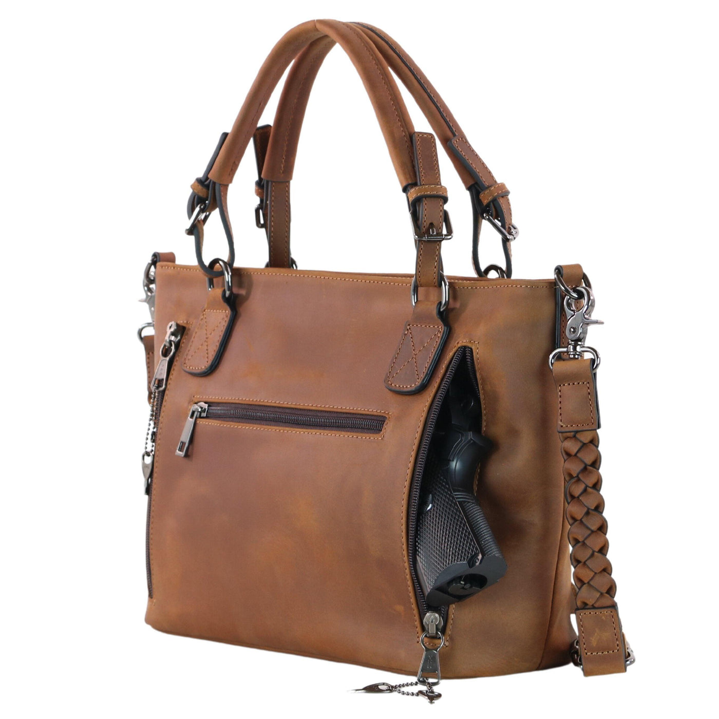 Concealed Carry Bailey Leather Satchel by Lady Conceal