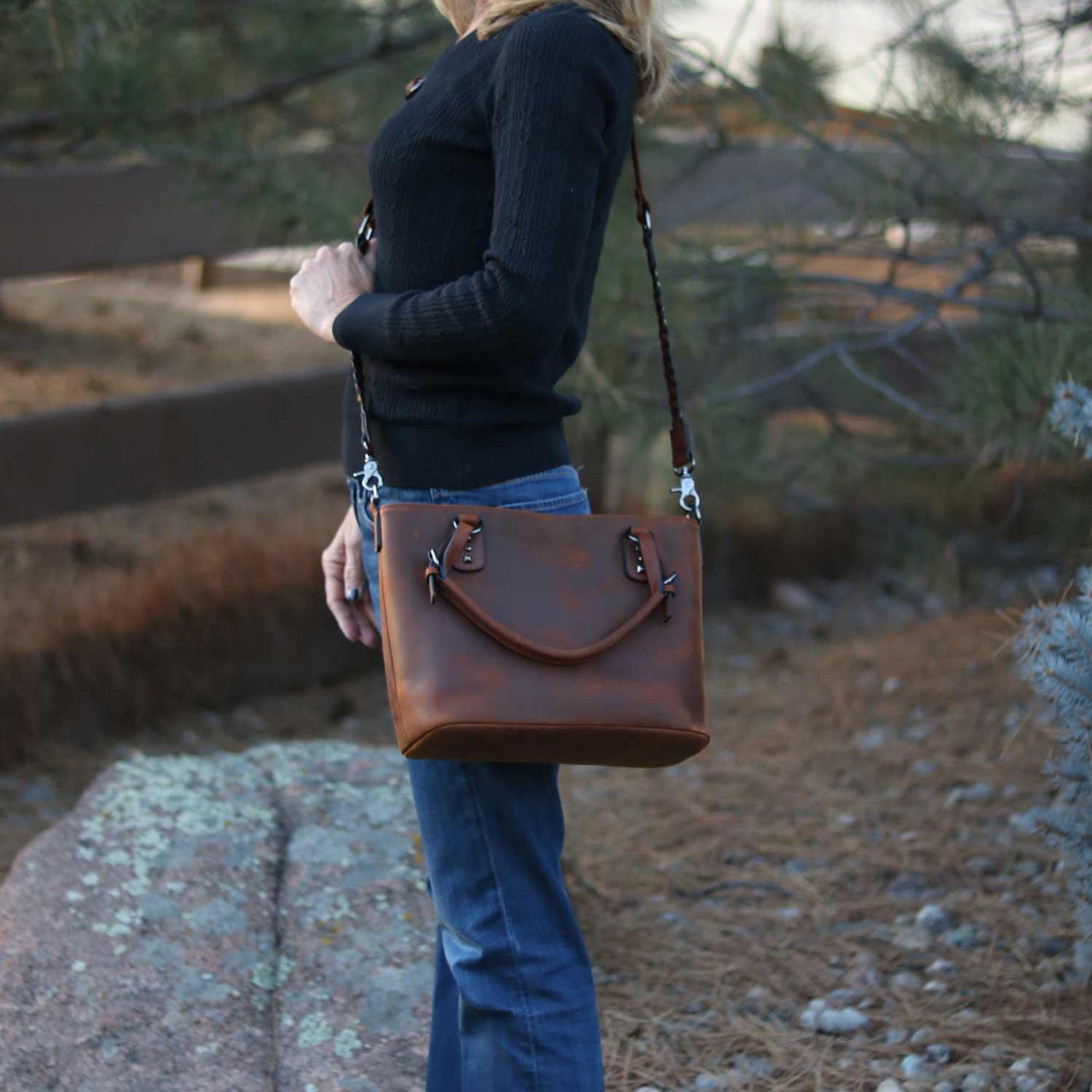 Concealed Carry Bailey Leather Satchel by Lady Conceal