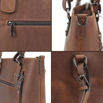 Concealed Carry Bailey Leather Satchel by Lady Conceal