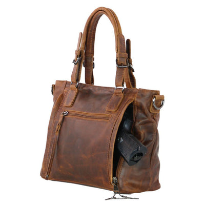 Concealed Carry Bailey Leather Satchel by Lady Conceal