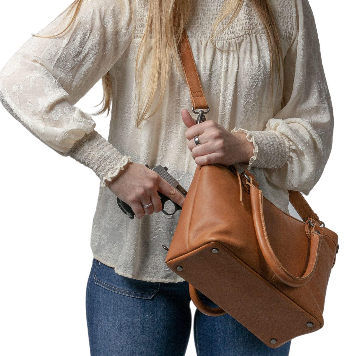 Concealed Carry Sadie Leather Satchel by Lady Conceal